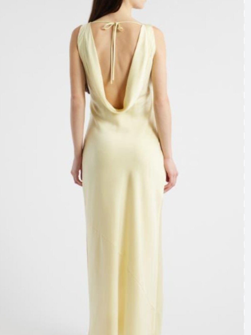 WAYF Isadora Cowl Back Cocktail Dress – Pale Yellow – XXL – NWT